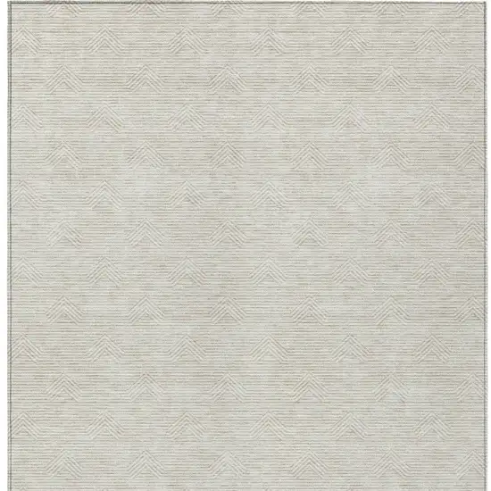 Ivory And Gray Geometric Washable Indoor Outdoor Area Rug Photo 6