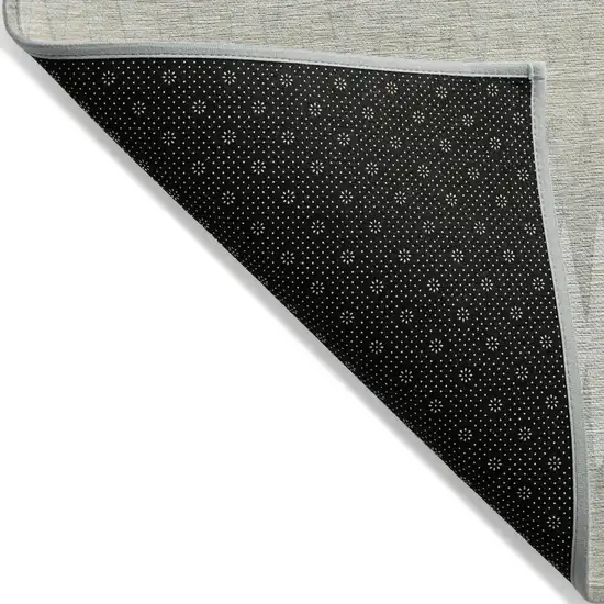 Ivory And Gray Striped Washable Indoor Outdoor Area Rug Photo 4