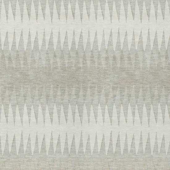 Ivory And Gray Striped Washable Indoor Outdoor Area Rug Photo 6