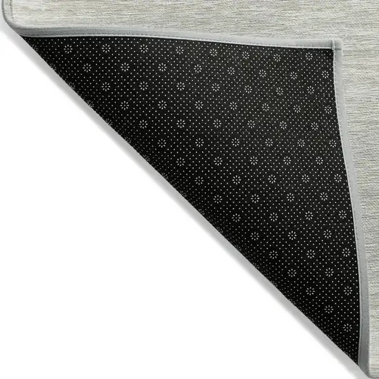 Ivory And Gray Striped Washable Indoor Outdoor Area Rug Photo 4