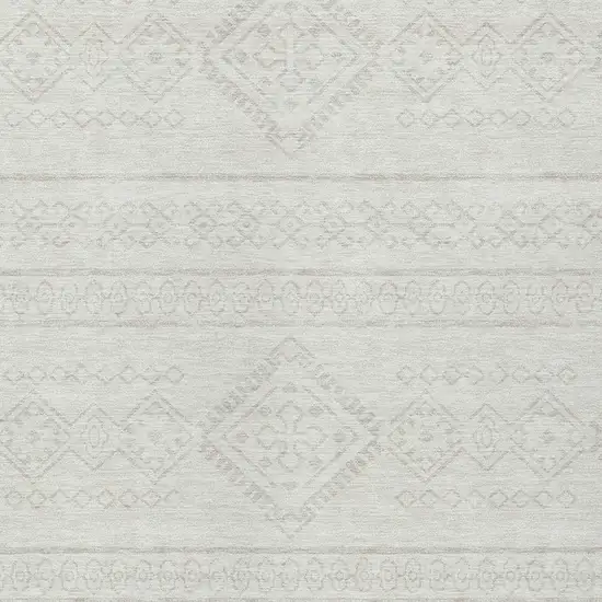 Ivory And Silver Southwestern Washable Indoor Outdoor Area Rug Photo 6