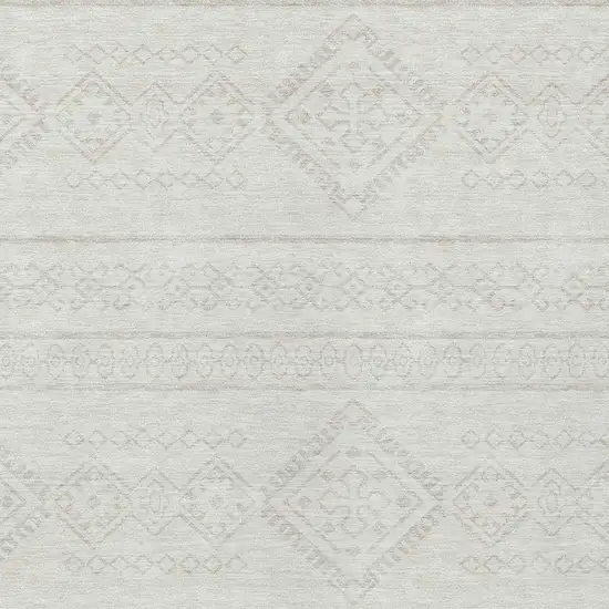 Ivory And Silver Southwestern Washable Indoor Outdoor Area Rug Photo 6