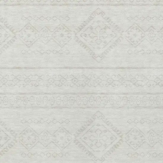 Ivory And Silver Southwestern Washable Indoor Outdoor Area Rug Photo 6