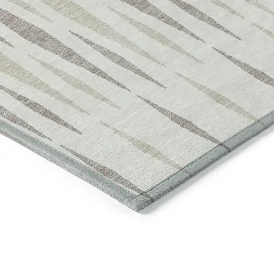 Ivory Brown And Beige Geometric Washable Indoor Outdoor Area Rug Photo 4