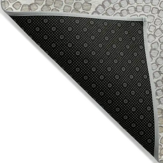 Ivory Brown And Gray Geometric Washable Indoor Outdoor Area Rug Photo 4