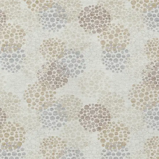 Ivory Brown And Gray Polka Dot Washable Indoor Outdoor Area Rug Photo 7