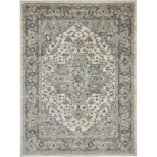 Ivory Floral Power Loom Area Rug Photo 2