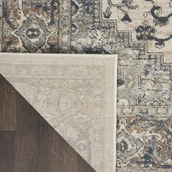 Ivory Floral Power Loom Area Rug Photo 5