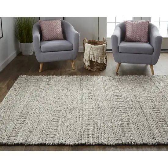 Ivory Gray And Tan Wool Hand Woven Stain Resistant Area Rug Photo 8