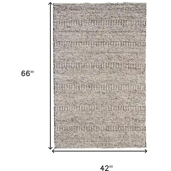 Ivory Gray And Tan Wool Hand Woven Stain Resistant Area Rug Photo 10