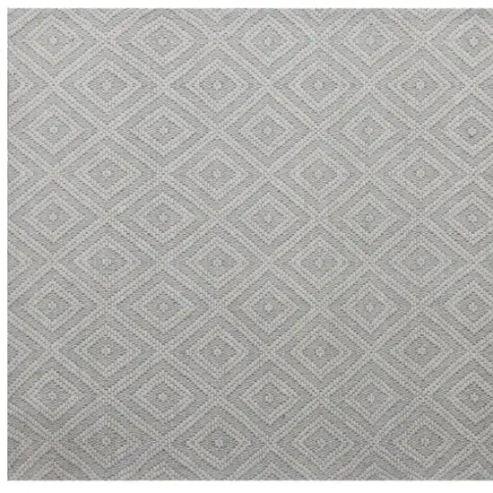 Ivory Wool Geometric Hand Woven Area Rug Photo 5