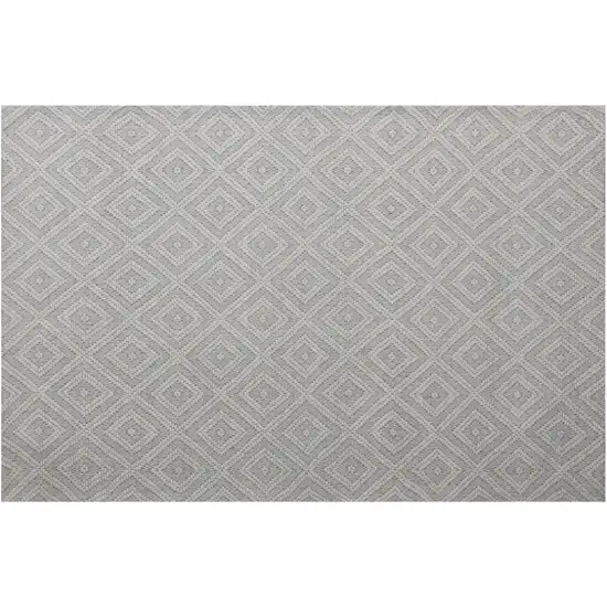 Ivory Wool Geometric Hand Woven Area Rug Photo 2