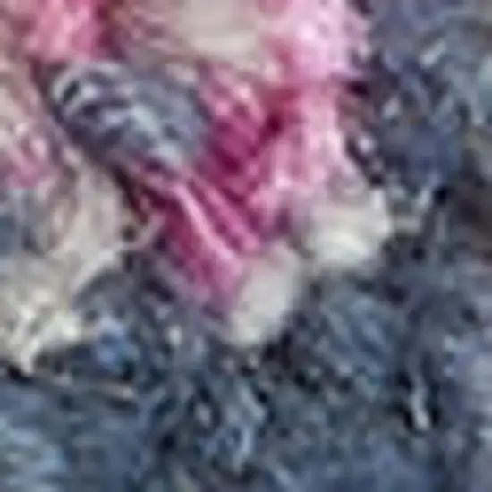 6' Ivory And Blue Abstract Runner Rug Photo 1