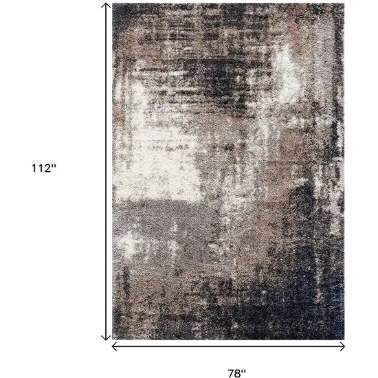 Ivory And Navy Retro Modern Area Rug Photo 3