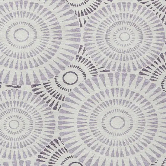 Lavender And Ivory Geometric Washable Indoor Outdoor Area Rug Photo 6