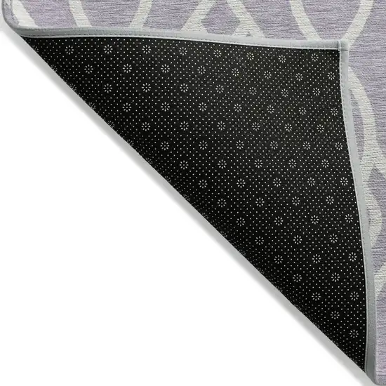 Lavender And Ivory Trellis Washable Indoor Outdoor Area Rug Photo 4