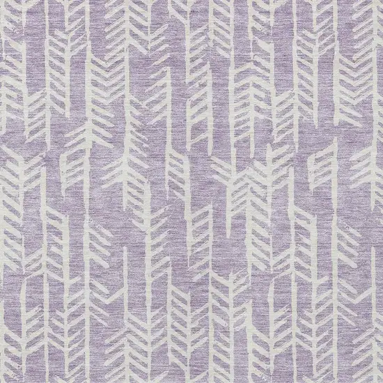 Lavender And Ivory Tribal Washable Indoor Outdoor Area Rug Photo 6