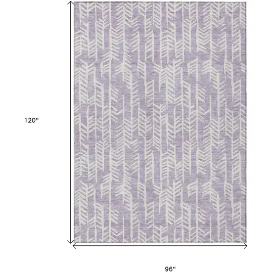 Lavender And Ivory Tribal Washable Indoor Outdoor Area Rug Photo 3