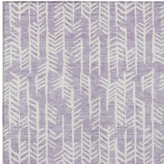 Lavender And Ivory Tribal Washable Indoor Outdoor Area Rug Photo 6