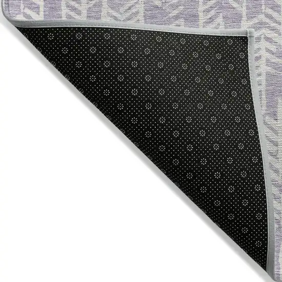 Lavender And Ivory Tribal Washable Indoor Outdoor Area Rug Photo 4