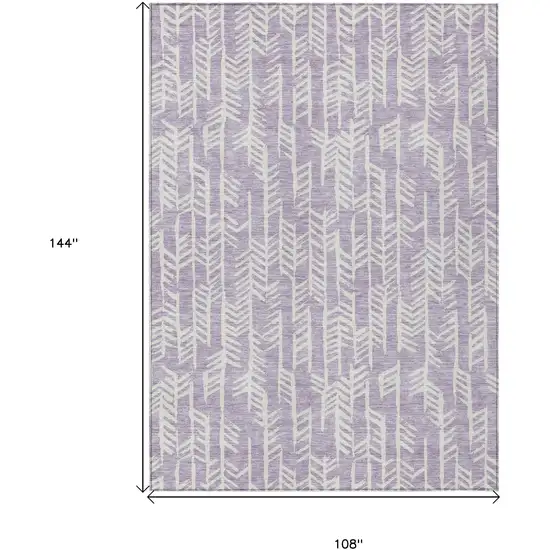 Lavender And Ivory Tribal Washable Indoor Outdoor Area Rug Photo 3