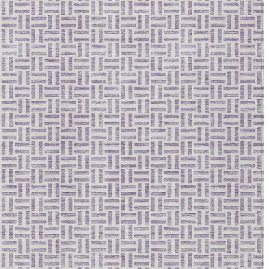Lavender And Silver Geometric Washable Indoor Outdoor Area Rug Photo 6