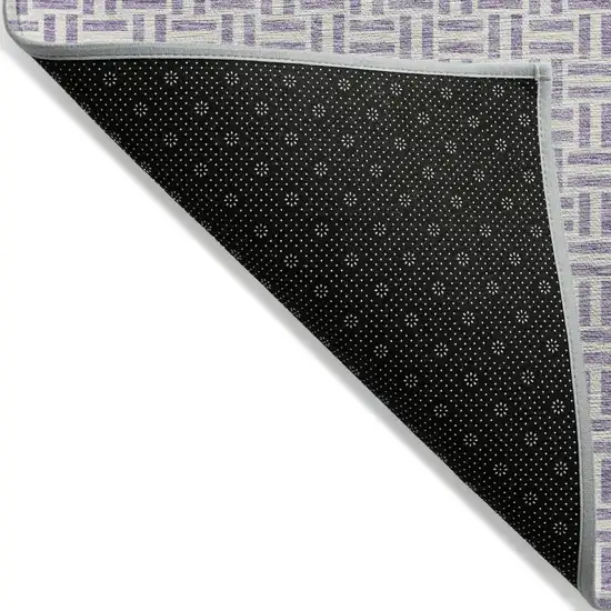 Lavender And Silver Geometric Washable Indoor Outdoor Area Rug Photo 4