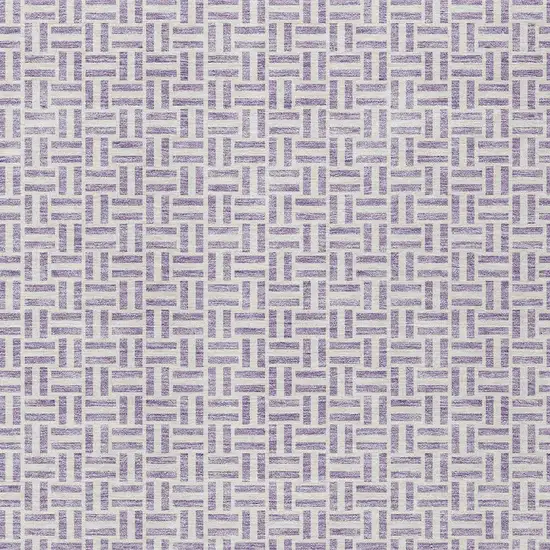 Lavender And Silver Geometric Washable Indoor Outdoor Area Rug Photo 6