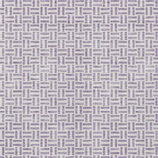 Lavender And Silver Geometric Washable Indoor Outdoor Area Rug Photo 6