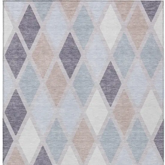 Lavender Brown And Ivory Geometric Washable Indoor Outdoor Area Rug Photo 7