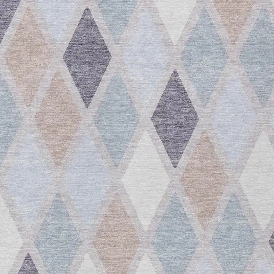 Lavender Brown And Ivory Geometric Washable Indoor Outdoor Area Rug Photo 6