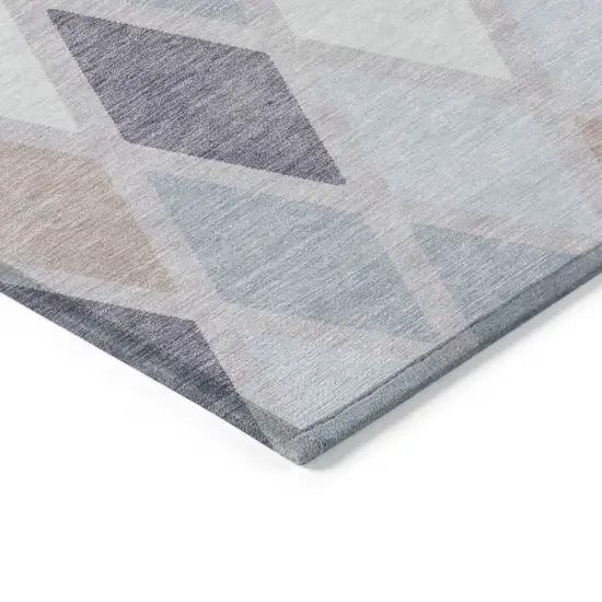 Lavender Brown And Ivory Geometric Washable Indoor Outdoor Area Rug Photo 5