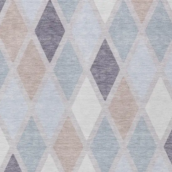 Lavender Brown And Ivory Geometric Washable Indoor Outdoor Area Rug Photo 6