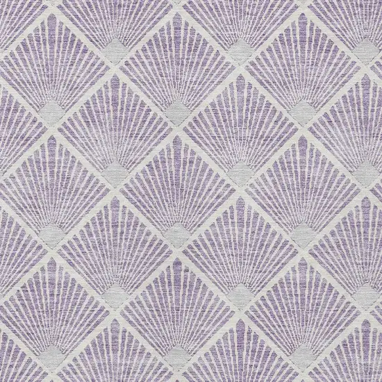 Lavender Gray And Ivory Geometric Washable Indoor Outdoor Area Rug Photo 6