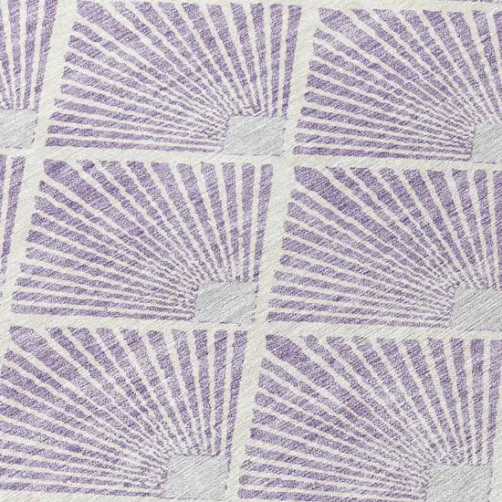 Lavender Gray And Ivory Geometric Washable Indoor Outdoor Area Rug Photo 5