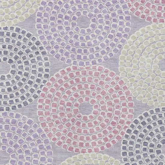 Lavender Purple And Gray Geometric Washable Indoor Outdoor Area Rug Photo 6