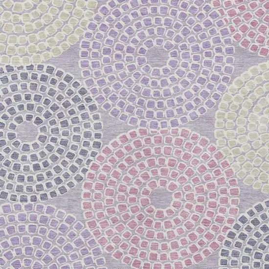 Lavender Purple And Gray Geometric Washable Indoor Outdoor Area Rug Photo 6