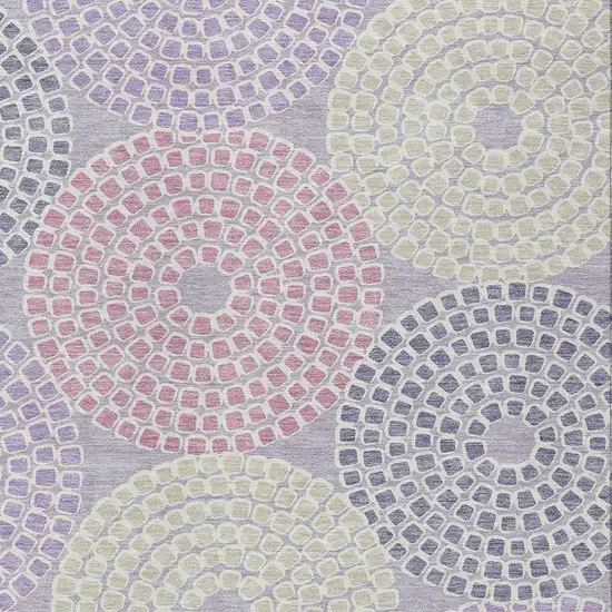 Lavender Purple And Gray Geometric Washable Indoor Outdoor Area Rug Photo 6