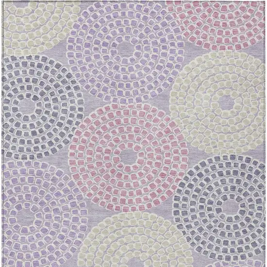 Lavender Purple And Gray Geometric Washable Indoor Outdoor Area Rug Photo 8