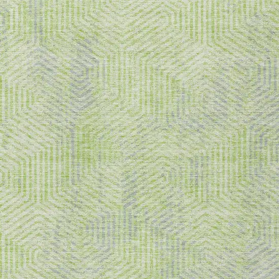 Lime Green Gray And Ivory Geometric Washable Indoor Outdoor Area Rug Photo 6