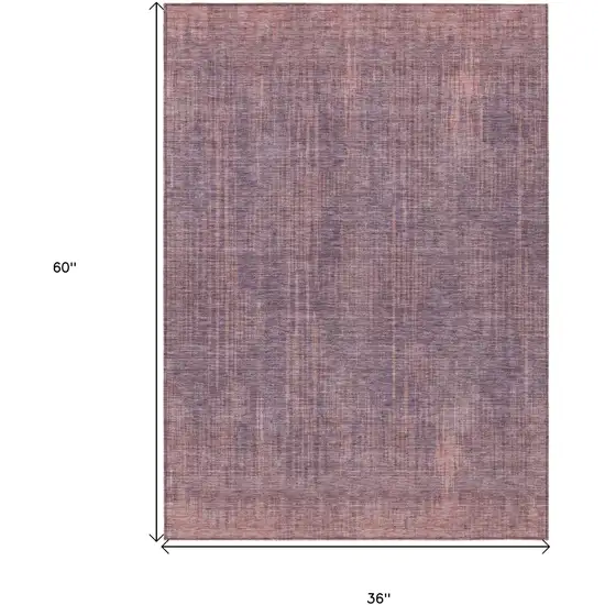 Mauve And Dark Purple Striped Washable Indoor Outdoor Area Rug Photo 3