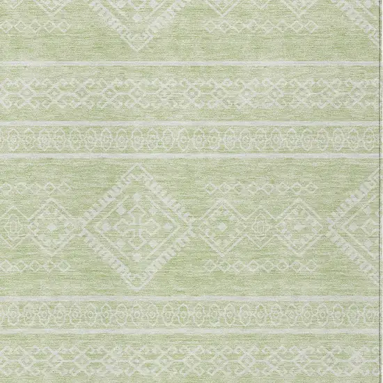 Mint Green And Ivory Southwestern Washable Indoor Outdoor Area Rug Photo 5