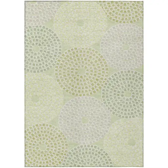 Mint Green And Light Purple Geometric Washable Indoor Outdoor Area Rug Photo 2