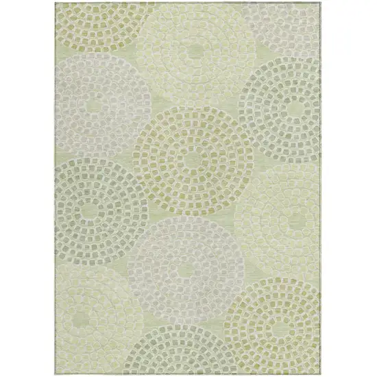 Mint Green And Light Purple Geometric Washable Indoor Outdoor Area Rug Photo 8