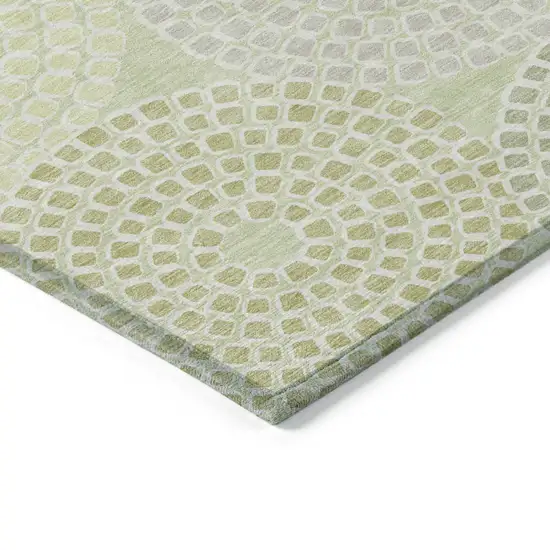 Mint Green And Light Purple Geometric Washable Indoor Outdoor Area Rug Photo 5