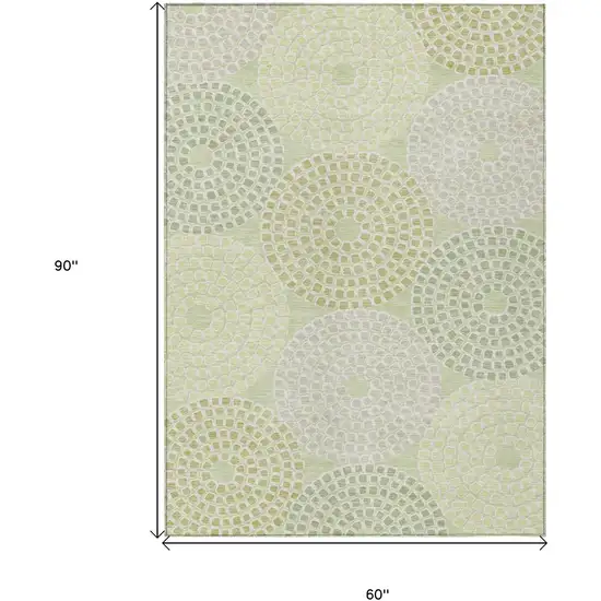 Mint Green And Light Purple Geometric Washable Indoor Outdoor Area Rug Photo 3