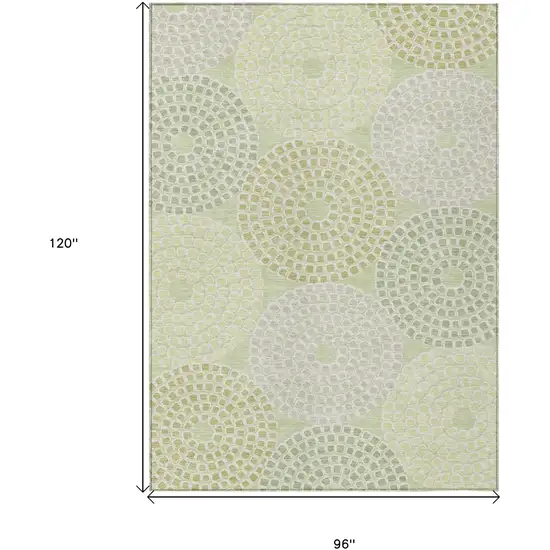 Mint Green And Light Purple Geometric Washable Indoor Outdoor Area Rug Photo 3
