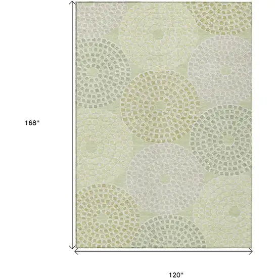 Mint Green And Light Purple Geometric Washable Indoor Outdoor Area Rug Photo 3