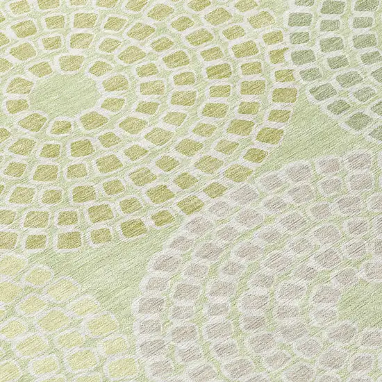 Mint Green And Light Purple Geometric Washable Indoor Outdoor Area Rug Photo 6