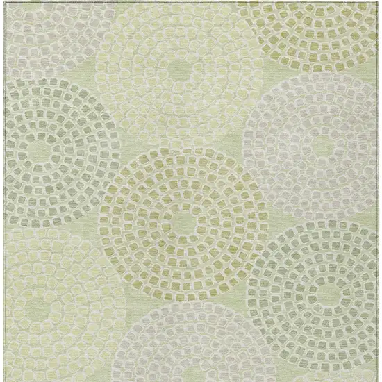 Mint Green And Light Purple Geometric Washable Indoor Outdoor Area Rug Photo 7